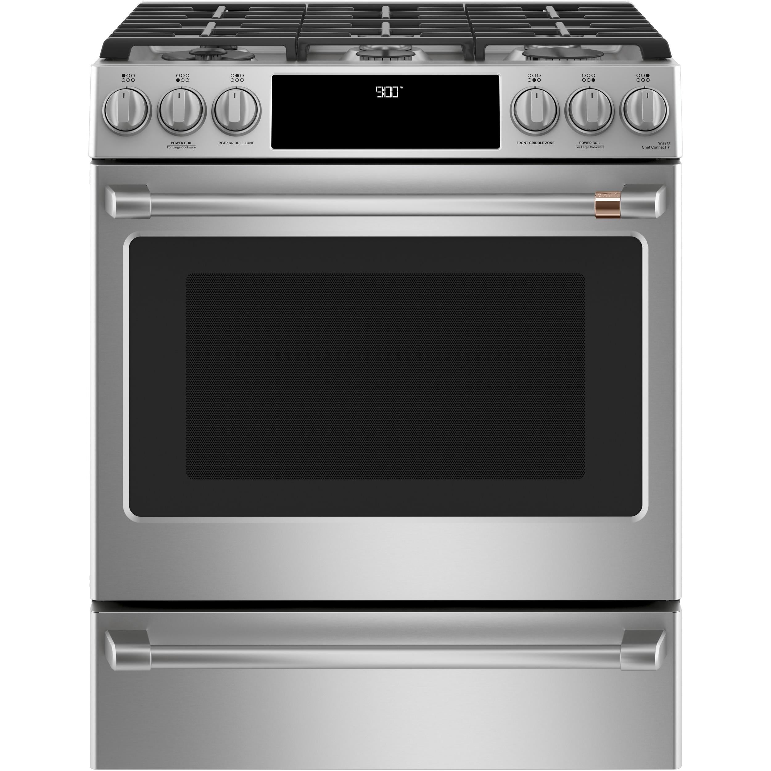 Caf¨¦ 30-inch Slide-in Dual-Fuel Range with Convection Technology CC2S900P2MS1