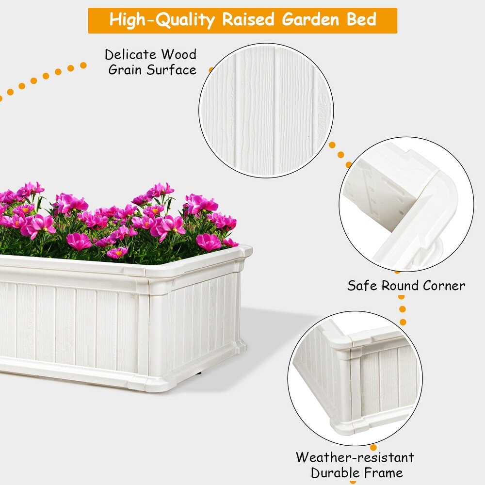 48''x24''Raised Garden Bed Rectangle Plant Box Planter Flower