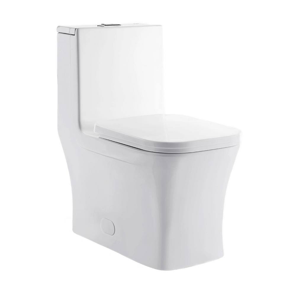 Swiss Madison Concorde 1-Piece 0.81.28 GPF Dual Flush Square Toilet in White SM-1T106