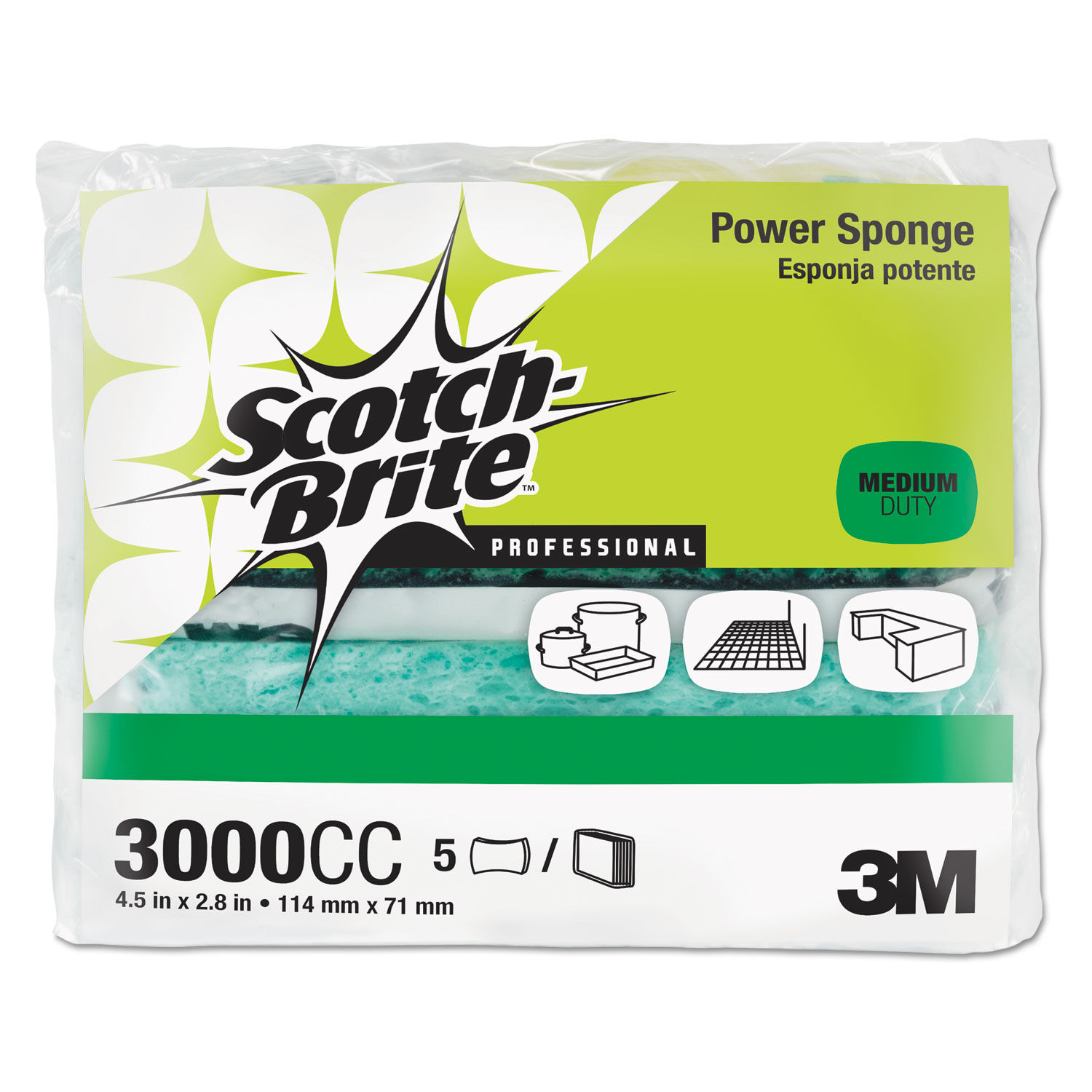 Power Sponge by Scotch-Briteandtrade; PROFESSIONAL MMM3000CC