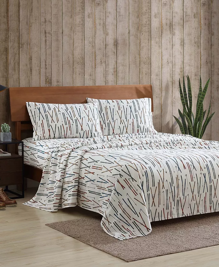 Eddie Bauer Ski Line Cotton Flannel 4 Piece Sheet Set， Full