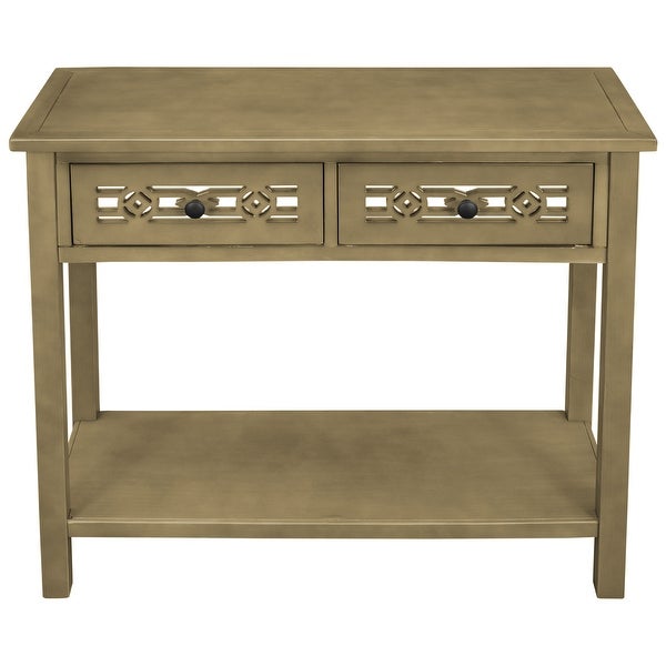 Classic Console Table with Hollow-out Decoration