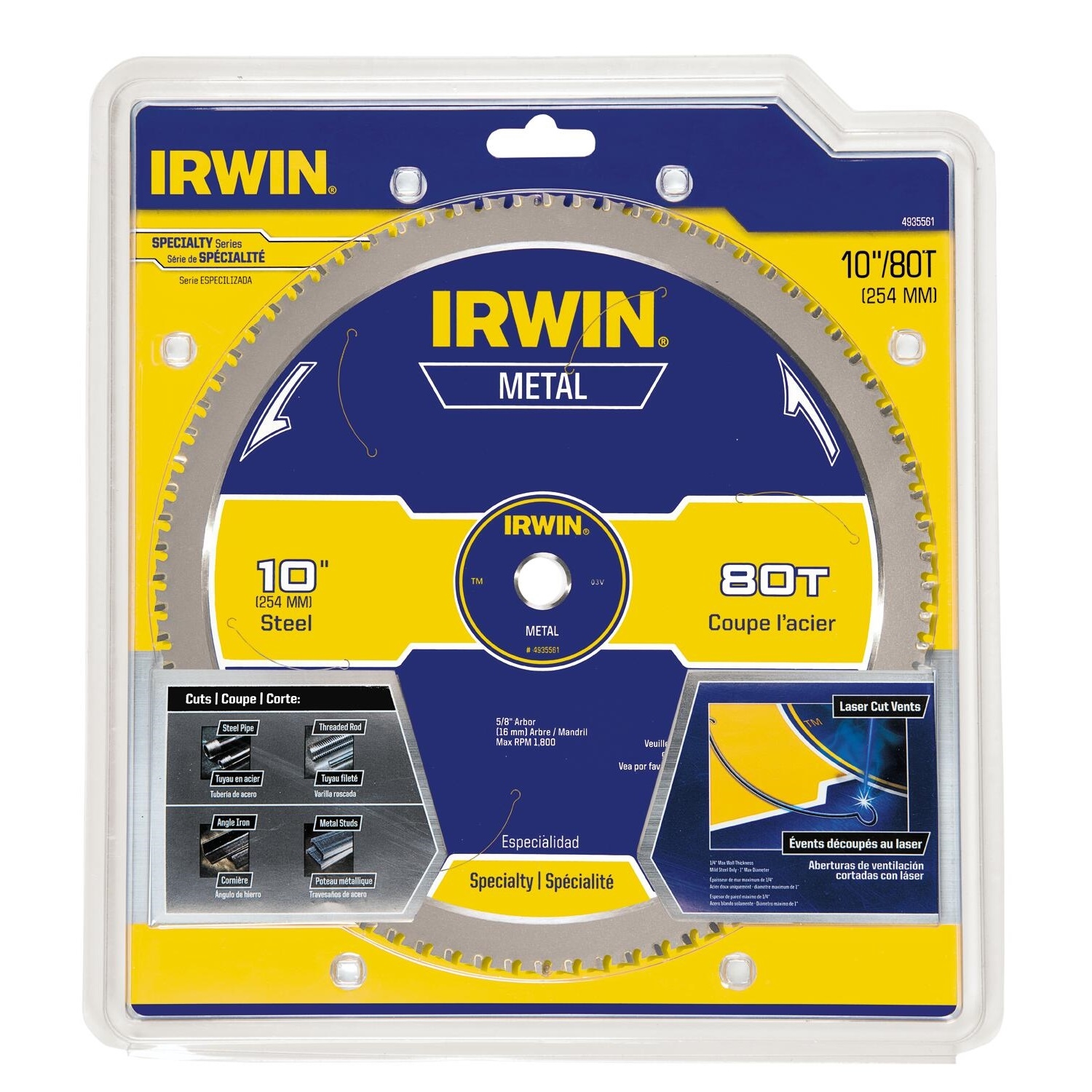 Irwin Marathon 10 in. D X 5/8 in. Steel Circular Saw Blade 80 teeth 1 pk