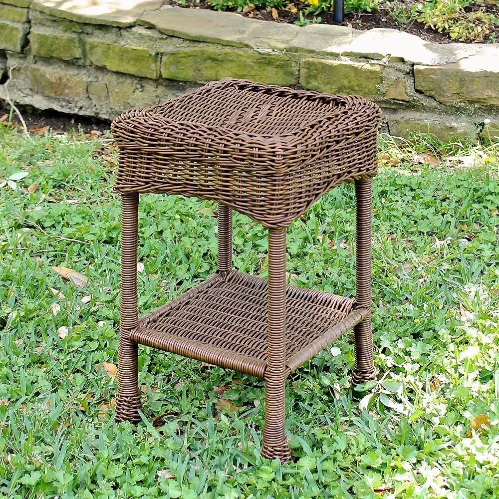 International Caravan Chelsea Resin Wicker Side Table