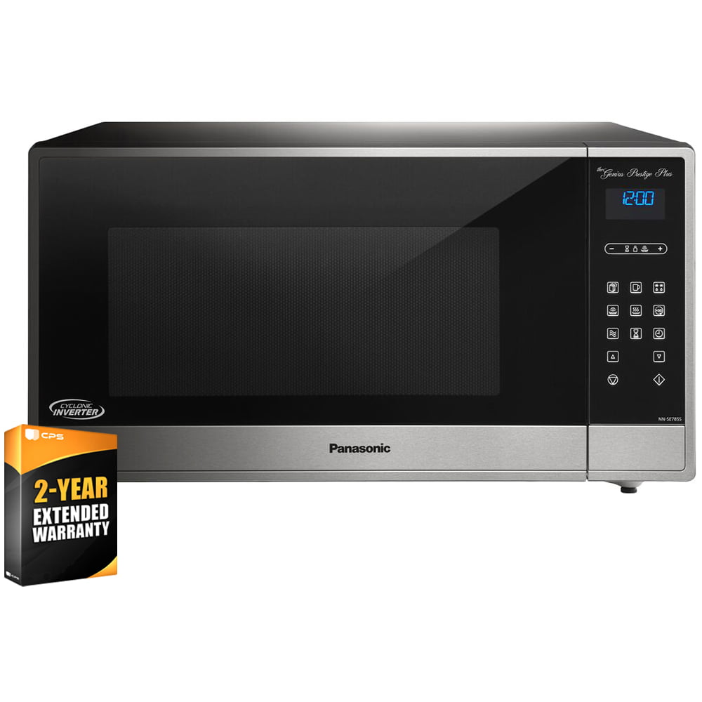 Panasonic NN-SE785S 1.6 cu ft 1250W Cyclonic Wave Built-In/Countertop Microwave Oven Bundle with 2 YR CPS Enhanced Protection Pack