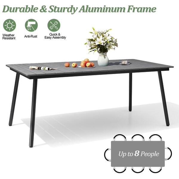 VredHom Outdoor Patio Aluminum Dining Table