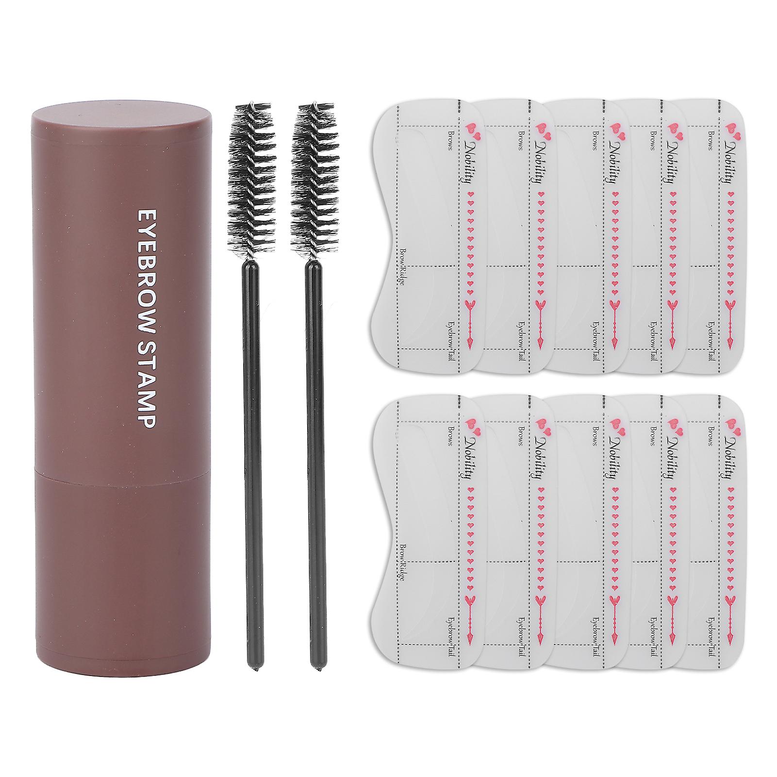 One Step Eyebrow Stamp Shaping Kit Long Lasting Waterproof Eyebrow Powder Set For Makeupdark Brown