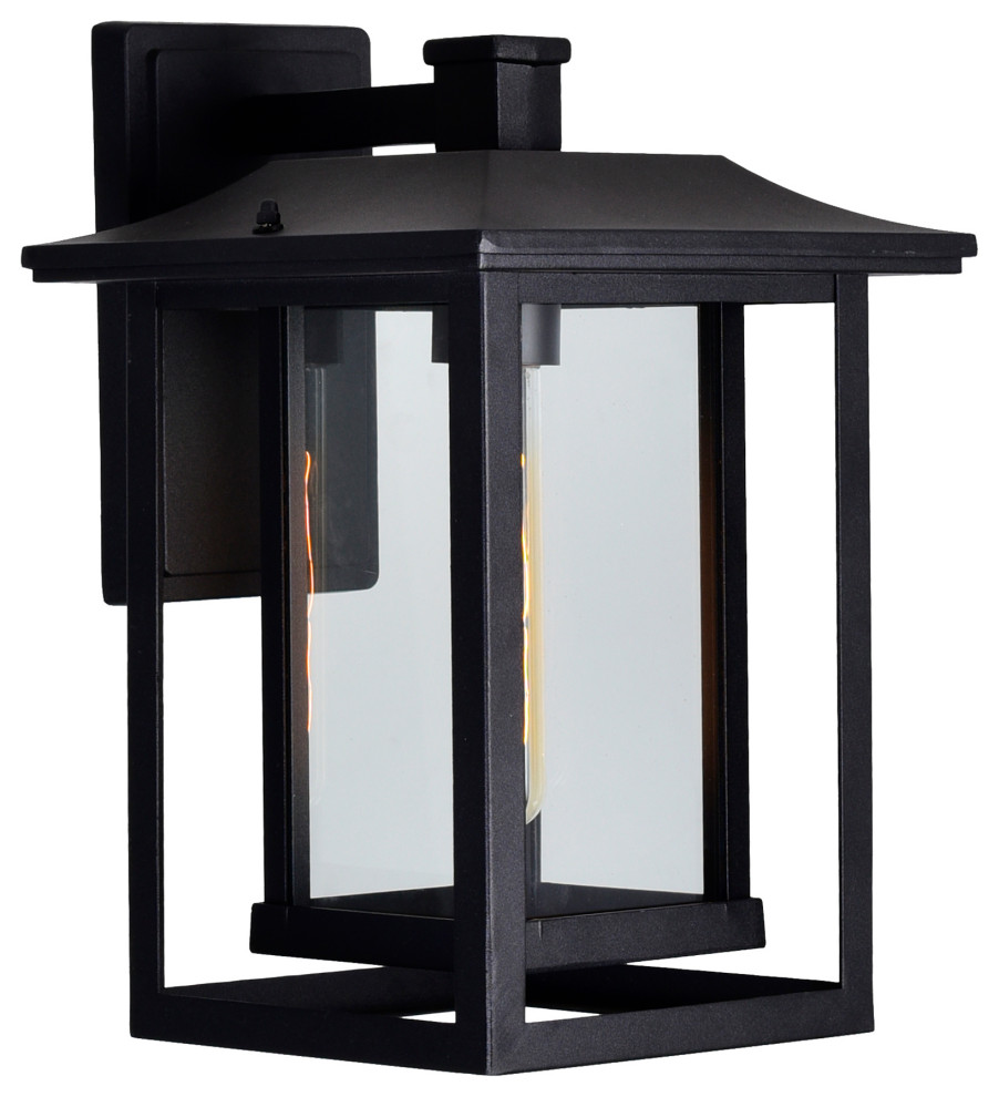 Winfield 1 Light Black Outdoor Wall Light   Transitional   Outdoor Wall Lights And Sconces   by CWI Lighting  Houzz