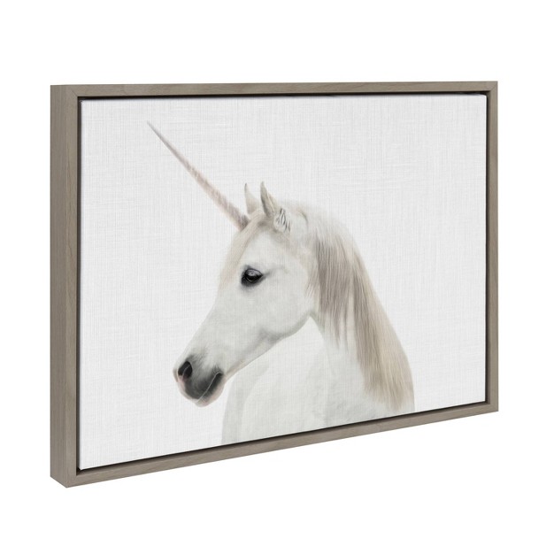 X 24 quot Sylvie Unicorn By Simon Te Framed Wall Canvas Gray Kate amp Laurel All Things Decor