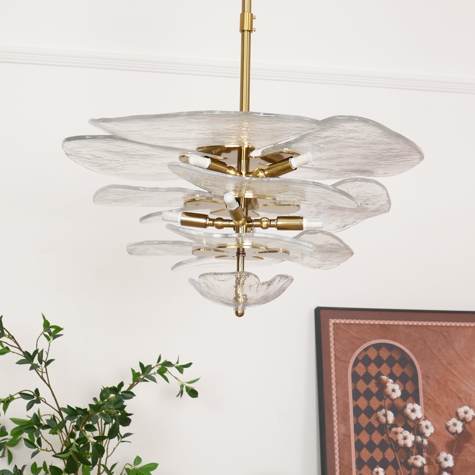 Petals Gold Murano Chandelier