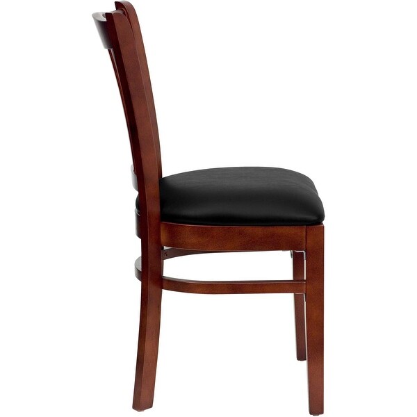 Mahogany Hardwood Slat Back Restaurant Chair - 17.5