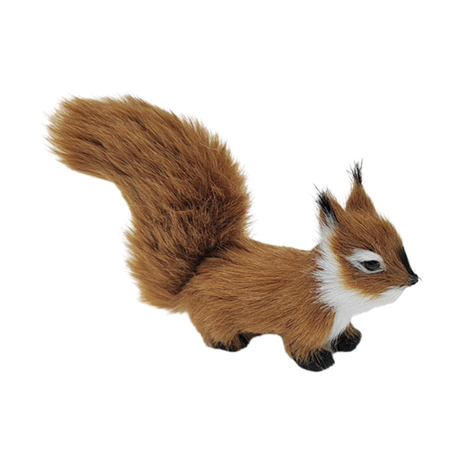 Plush Squirrel Ornament Tabletop Decoration Christmas Simulation Animal Doll Coffee