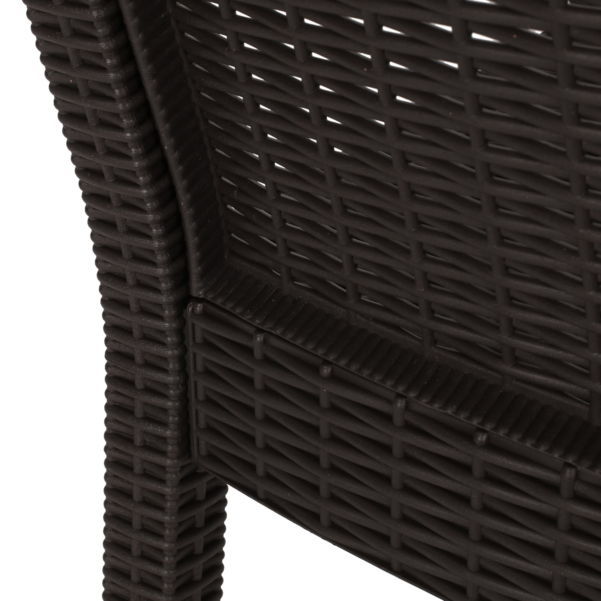 Covecrest Outdoor Faux Wicker Dining Chairs, Set of 2, Dark Brown