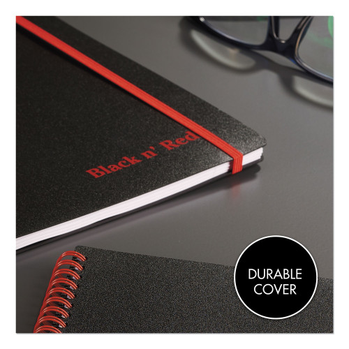 Black n' Red Flexible Cover Twinwire Notebook， SCRIBZEE Compatible， 1 Subject， Wide/Legal Rule， Black Cover， 8.25 x 5.63， 70 Sheets (C67009)