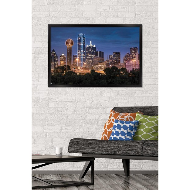 Trends International Texas Dallas Skyline Framed Wall Poster Prints