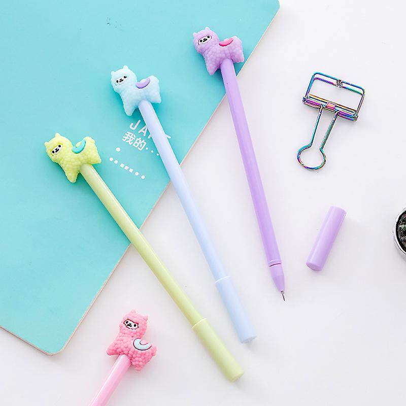 Animal Llama Sheep Alpaca Gel Pens Set Fashion Cute Colorful Kawaii Lovely Gel Ball Pens Office School Stationery Pen(5pcs)