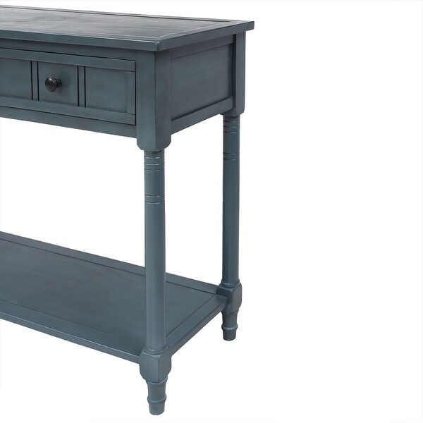 Traditional Design Console Table with 2 Drawers and Bottom Shelf