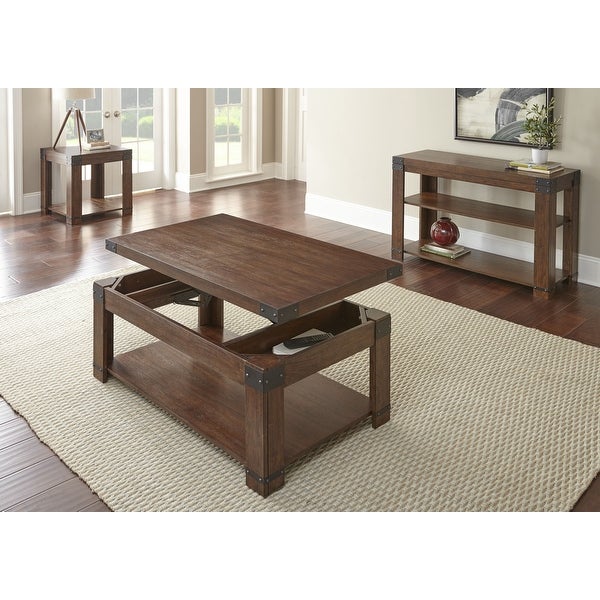 Aldridge Square Industrial Wood End Table by Greyson Living