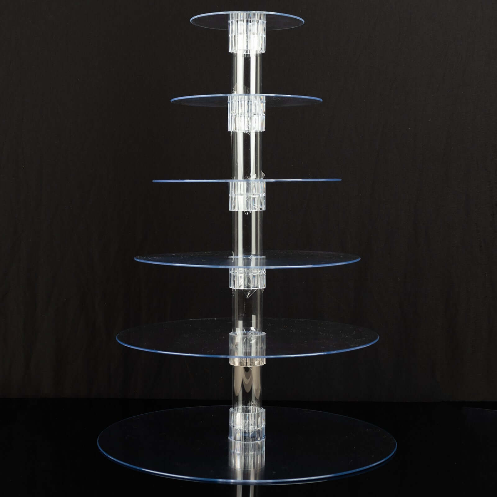 6-Tier Clear Heavy Duty Round Acrylic Cake Stand, Cupcake Tower Dessert Holder Display Stand with Film Sheets - 22