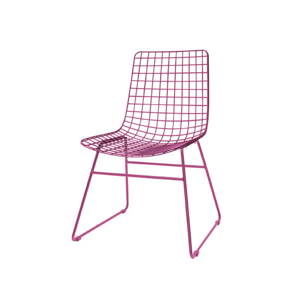 Metal wire side chair - marsala