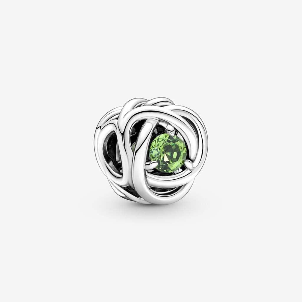 PANDORA  August Spring Green Eternity Circle Charm