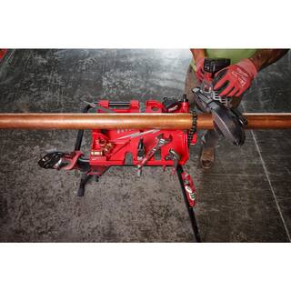 MW M18 Fuel One-Key Cordless Brushless Pipe Threader Kit with Tripod Chain Vise Stand (2-Tool) 2870-22-48-22-8690