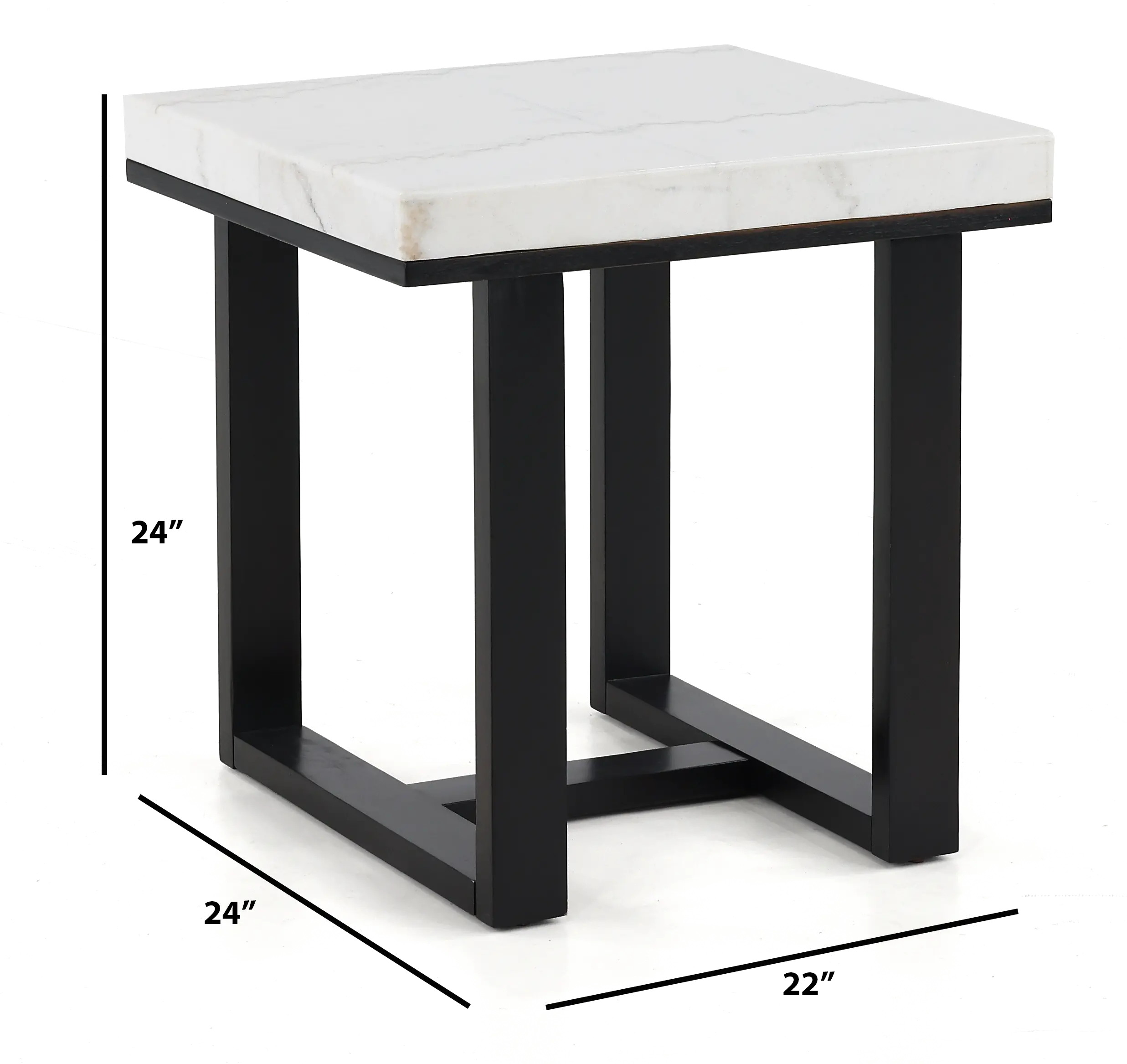 Lucca Dark Espresso and White Marble End Table