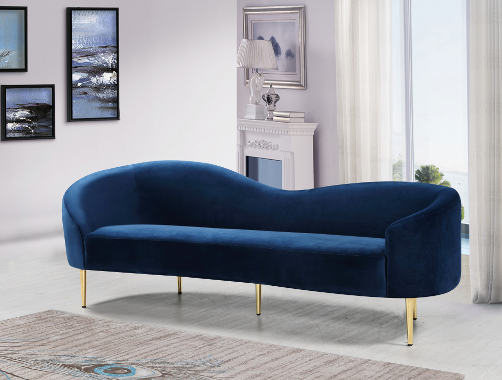 Ritz Camel Velvet Chair   Midcentury   Sofas   by Meridian Furniture  Houzz