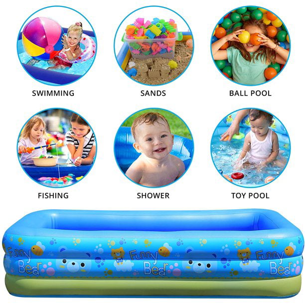 Family Inflatable Swimming Pools with Electric Air Pump, Swim Center for Kids, Adults, Kids, Outdoor, Backyard, 87 x 56 x 24 in