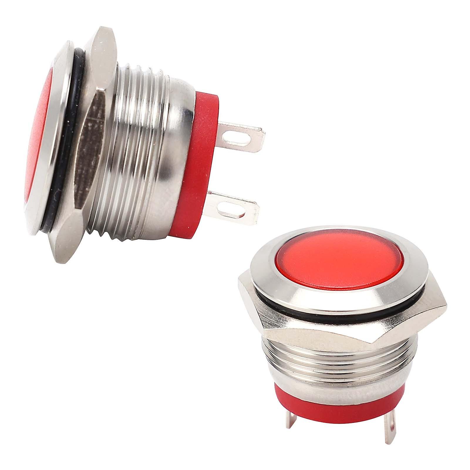 0.6in Led Indicator Bright Signal Light Flameretardant Base Pin Type Ip66 Waterproof Red