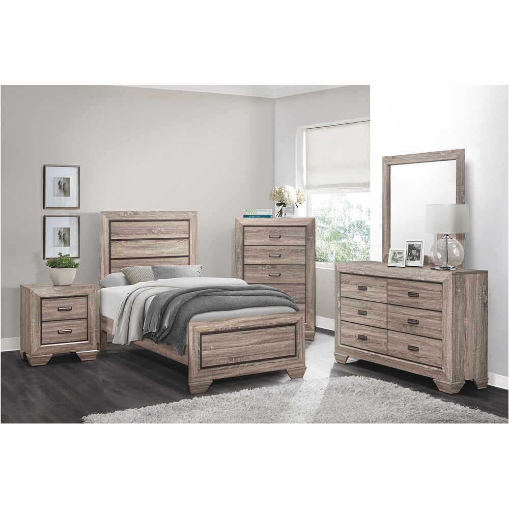 Valli 3 Piece Light Gray Panel Bedroom Set