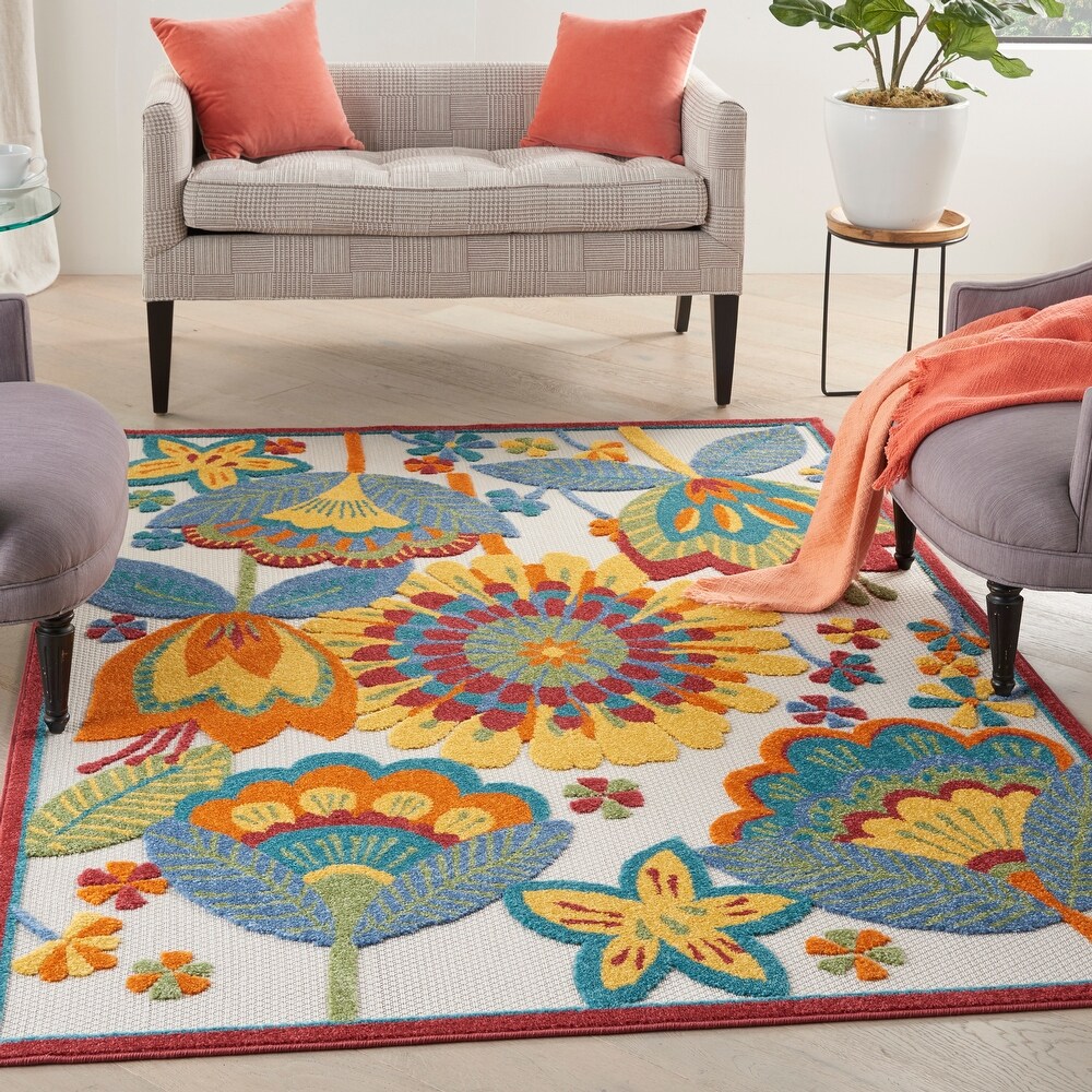 Nourison Aloha Scandinavian Floral Indoor/Outdoor Area Rug