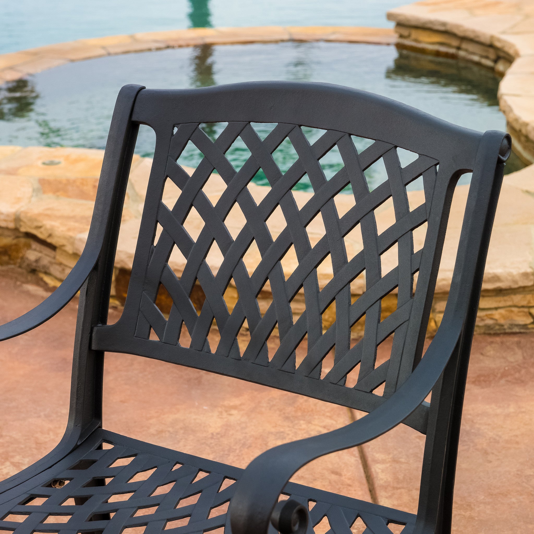 Marietta Outdoor Cast Aluminum Dining Chair (Set of 2)