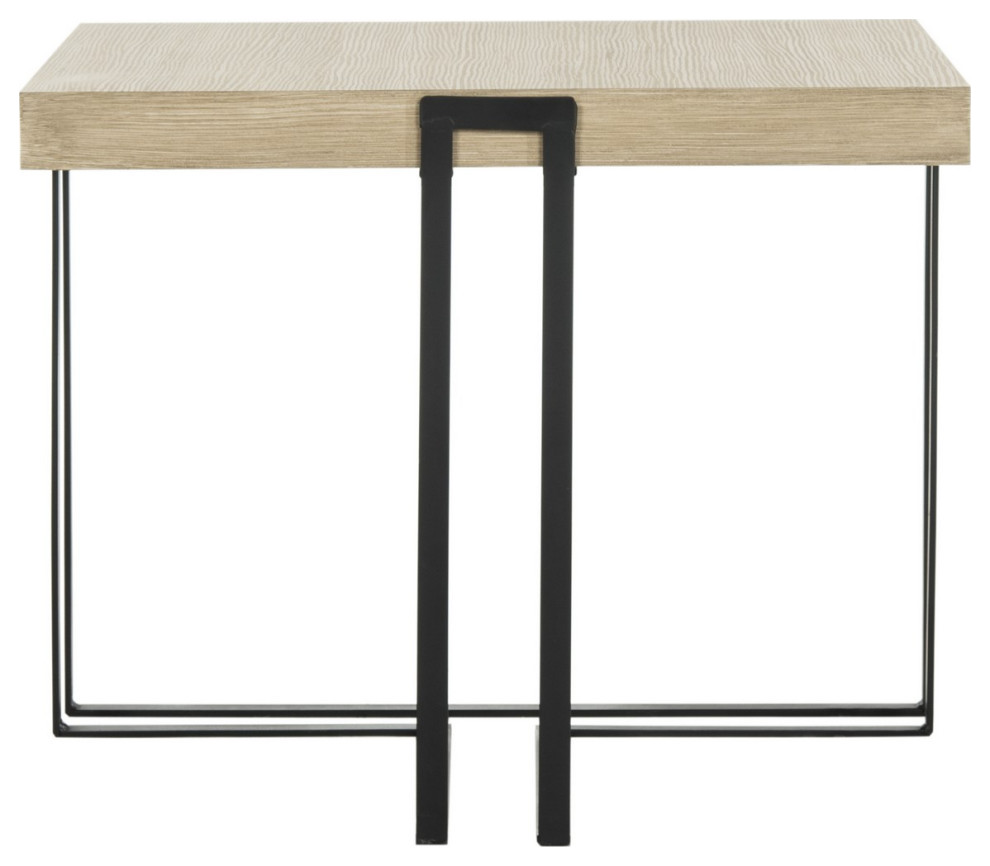 Lucy Mid Century Scandinavian Wood End Table Light Gray/Black   Industrial   Side Tables And End Tables   by AED Luxury Home Decor  Houzz