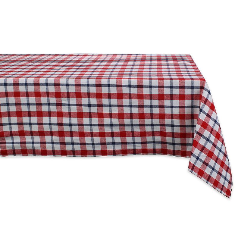 52 x 52 Red and White Classic Plaid Table Cloth