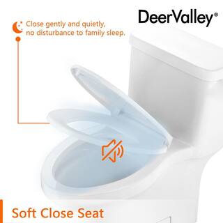 DEERVALLEY DeerValley Apex 12 in. Rough in Size 1-Piece 1.28 GPF Single Flush Elongated Toilet in White Seat Included DV-1F52828