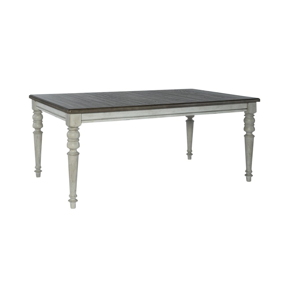 Cottage Lane Antique White with Weathered Gray 6 Piece Rectangular Table Set