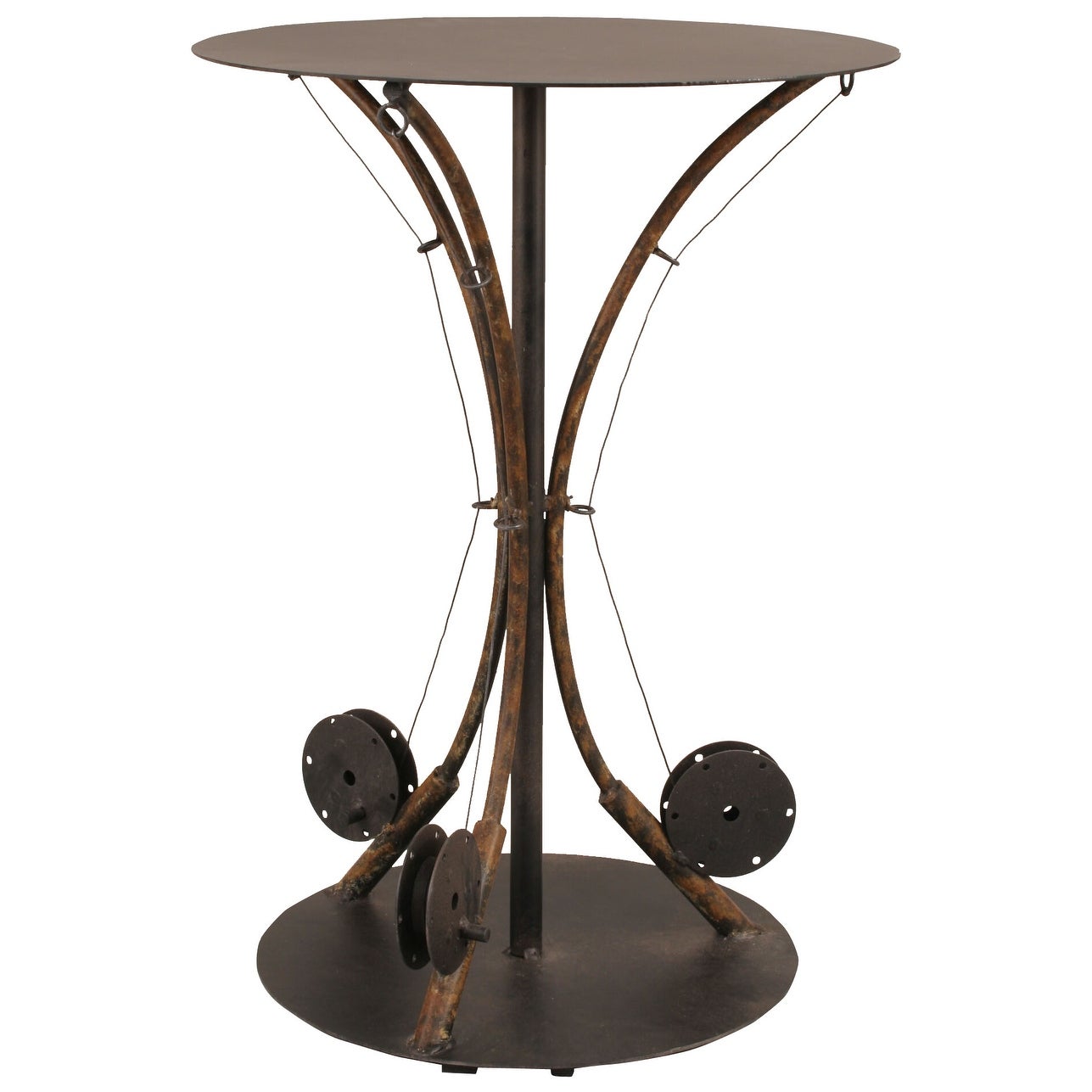 Rustic Fishing Pole End Table - 3 Fly Fishing Poles