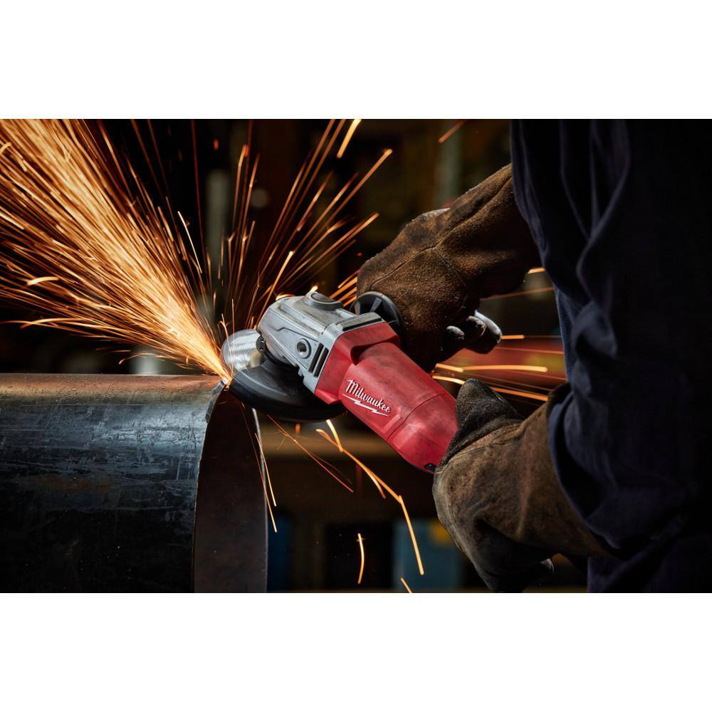 MW 11 Amp Corded 4-12 in. Small Angle Grinder with No-Lock Paddle 6142-31