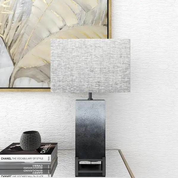 Grey Polystone Modern Table Lamp 26 x 15 x 9 - 15 x 25