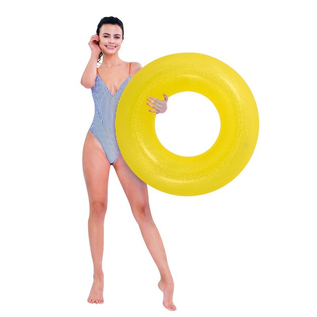 Yellow Inflatable Inner Tube Pool Float