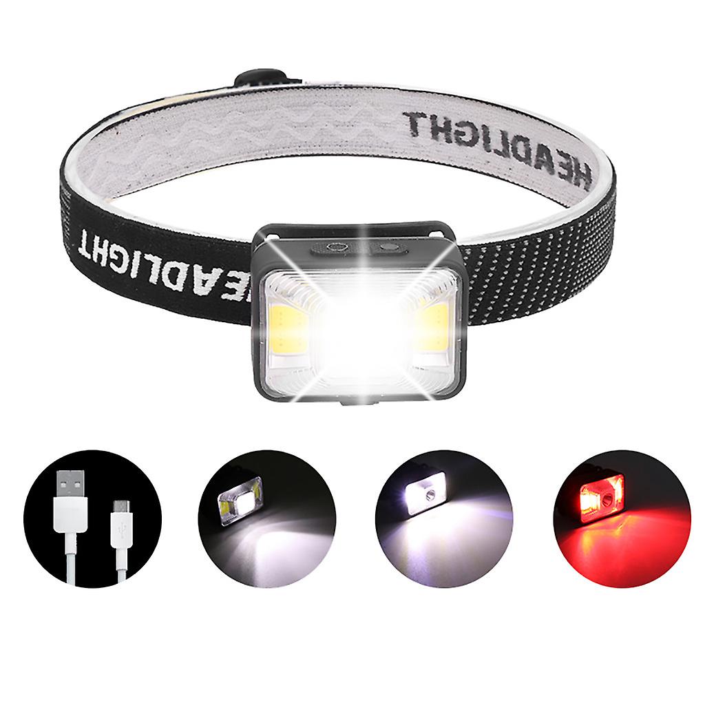 Waterproof Xpe Led+2xcob White + Red Led Headlamp Headlight Rechargeable Flashlight Rechargeable Headlamp Headlight