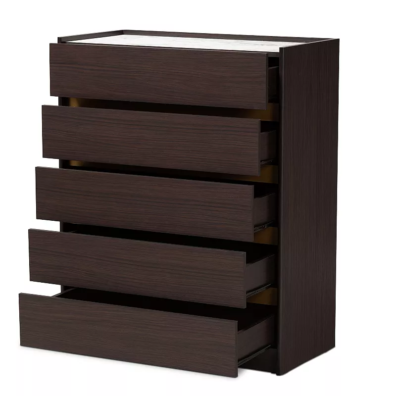 Baxton Studio Walker 5-Drawer Dresser