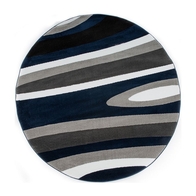 World Rug Gallery Alpine Contemporary Modern Waves Rug