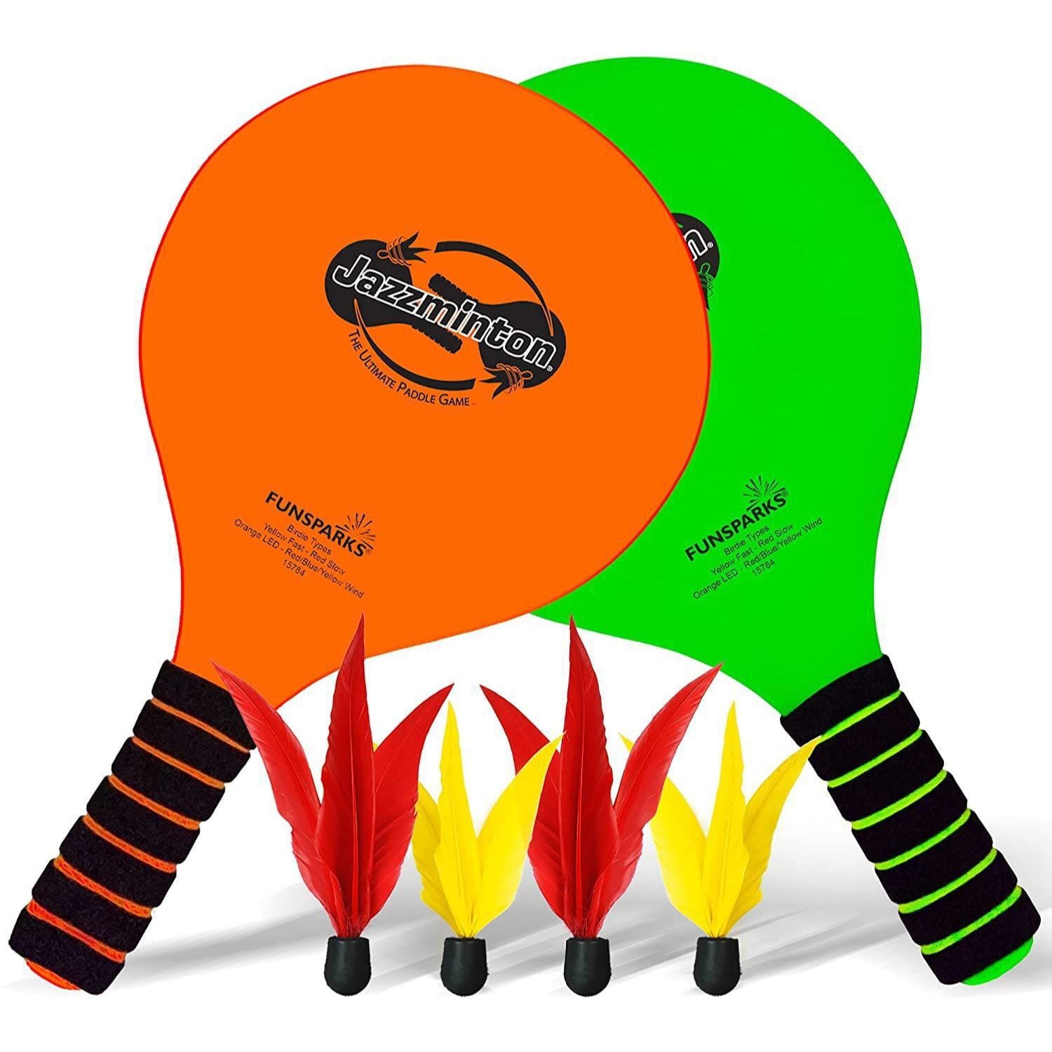 Funsparks Paddle Ball Jazzminton Game - All-Season Indoor/Outdoor Racquet Game for Active Play