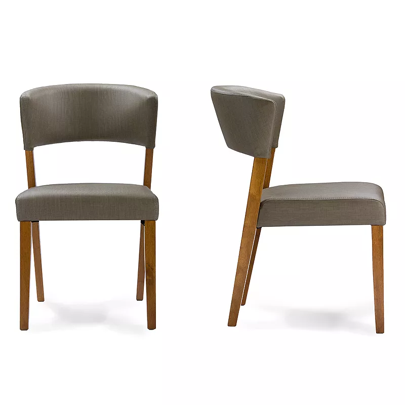 Baxton Studio Montreal Mid-Century Dining Chair 2-piece Set