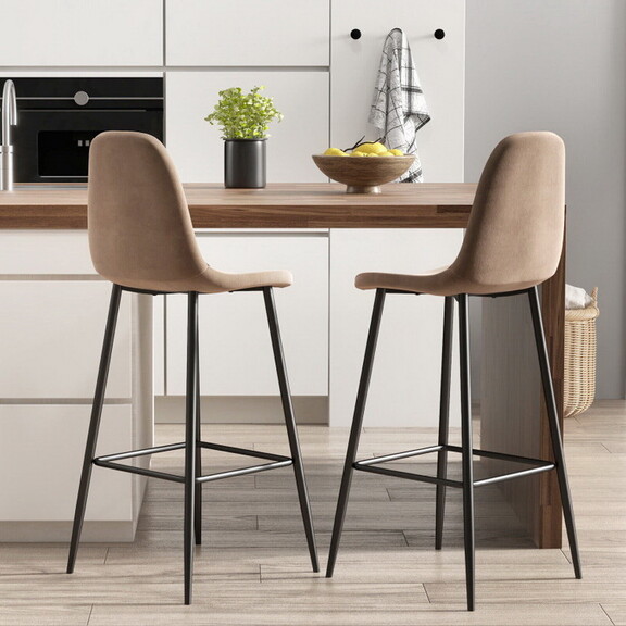 Costway 29.5 Inches High Back Bar Stools Set of 2 ...