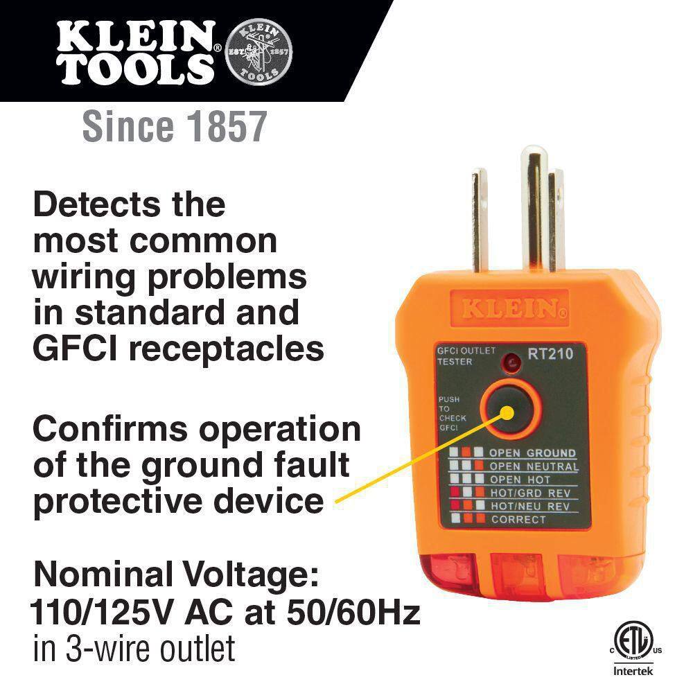 Klein Tools LED Flashlight with Worklight and GFCI Receptacle Tester Tool Set M2O41410KIT