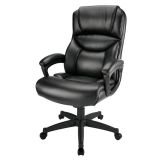 Fennington Bonded Leather High-Back Executive Chair， Black， BIFMA Certified