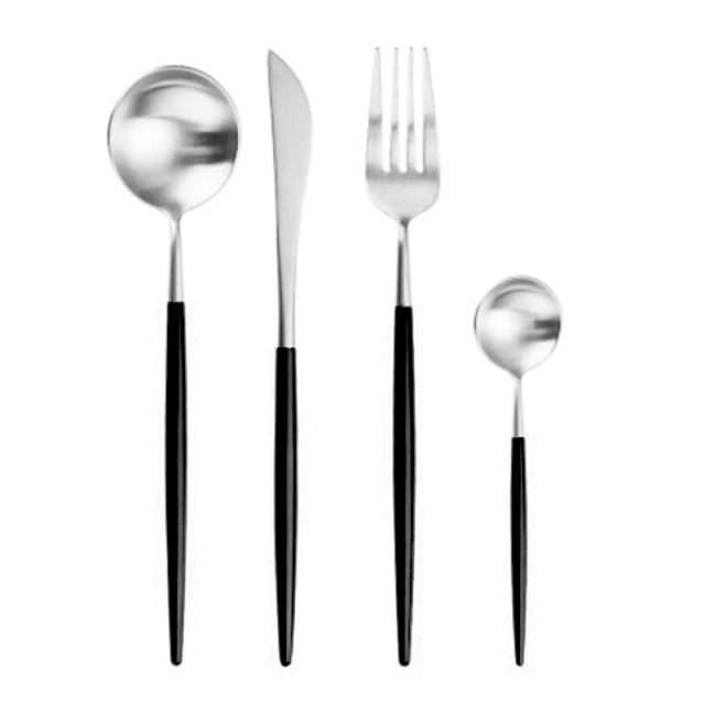 Rose Gold Tableware Set Stainless Steel Cutlery Set Western Food Tableware Luxury Fork Teaspoon Knife Cutlery Set fork spoon